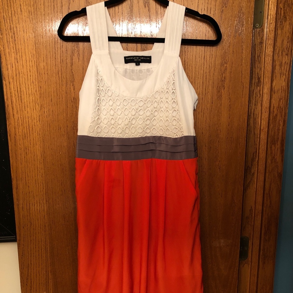 Red, white and gray Twinkle by Wenlan dress